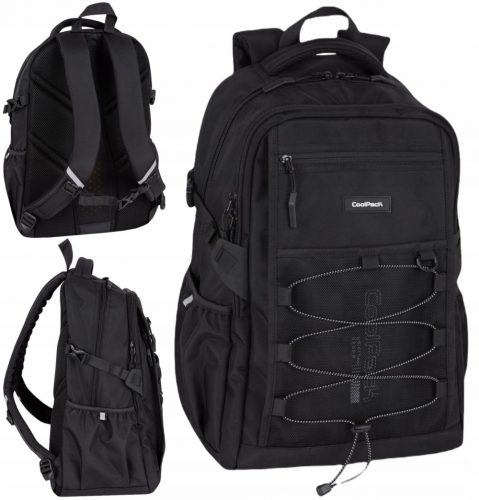  Rucsac școlar CoolPack cu mai multe compartimente, negru