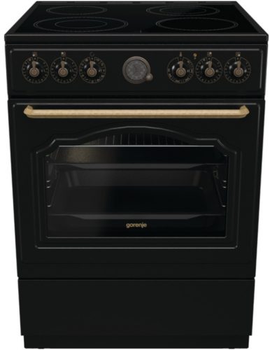  Bucatarie ceramica Gorenje GECS6B71CLB Black Retro Grill Pizza AirFry 60cm