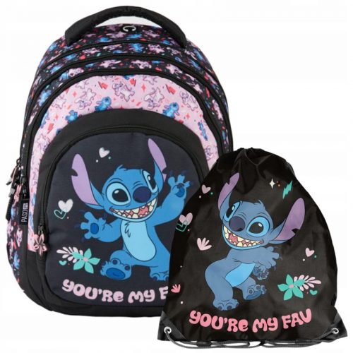  Rucsac școlar Lilo and Stitch Paso multicompartiment, multicolor, 19 l + Geanta Paso Lilo and Stitch 45 x 34 cm