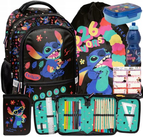  SET SCOALA PASO STITCH, RUCSAC, GEANT, TUIE PENIAL, CUTITA DE PRANZ DISNEY