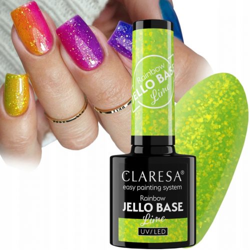  CLARESA RAINBOW JELLO BASE BAZĂ HIBRID LIM LIME CU FOLII