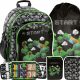  Rucsac de școală cu mai multe compartimente Minecraft Paso negru, Nuanțe de gri și argintiu, Nuanțe de verde, Multicolor 18 l + alte 6 produse