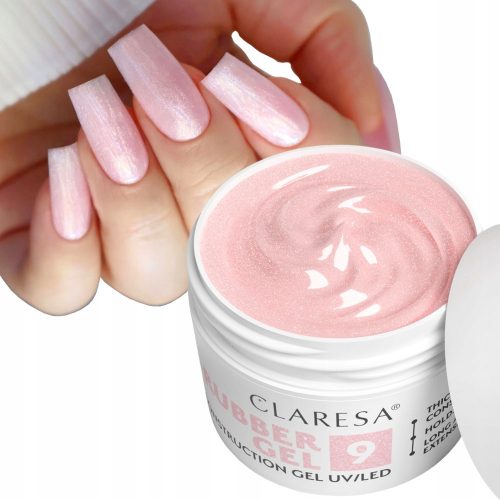  CLARESA RUBBER GEL 9 GEL GROS DE CONSTRUIRE CU THICSOTROPIA ROZ CU PARTICULE 12 g