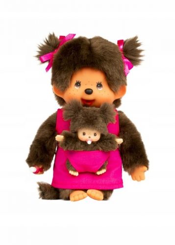  Bandai 23620 Monchhichi plus mama si copilul roz