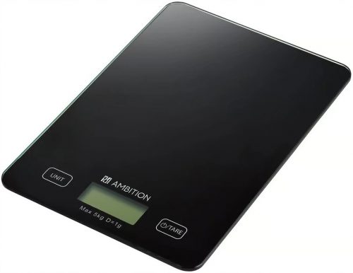  CANTAR ELECTRONIC DE PRECIZIȚIE DE BUCĂTARE 5KG1G STICLĂ CALITĂ NEGRU AMBITION