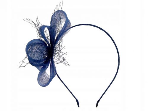  FASCINATOR, FEREASTRĂ PĂR, BANTINĂ DECORATIVA CU VOAL - bleumarin