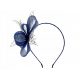  FASCINATOR, FEREASTRĂ PĂR, BANTINĂ DECORATIVA CU VOAL - bleumarin