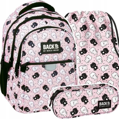  Rucsac școlar cu mai multe compartimente Backup alb, negru, Nuanțe de roz, Multicolor 24 l + alte 2 produse