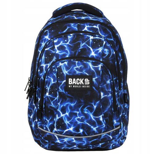  RUCSAC DE SCOALA DE BACKUP PENTRU TINERI, 4 compartimente, WATER SKY BLUE MARINE