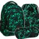  Rucsac de scoala multicompartiment, negru, Nuante de verde, 26 l + alte 2 produse