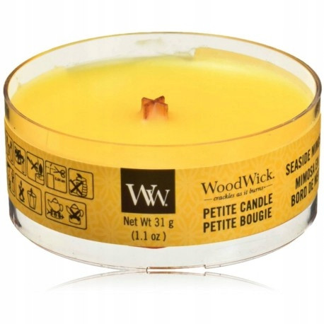  WOODWICK PETITE LUMANARE SEASIDE MIMOSA MINI TEALIGHT LUMANARE PARFUMATA 31 g