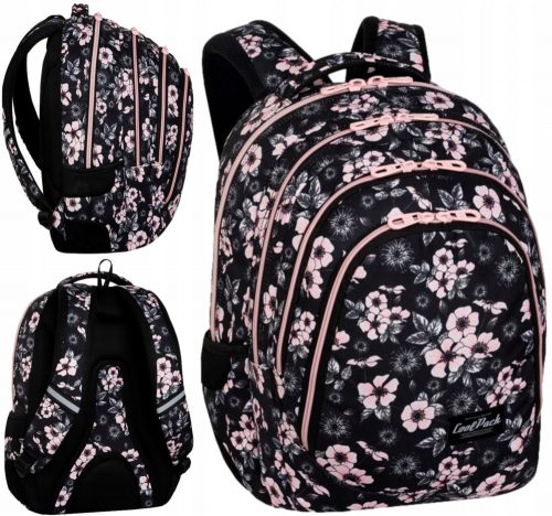 Rucsac școală cu mai multe compartimente CoolPack, negru, nuanțe de roz, 28 l