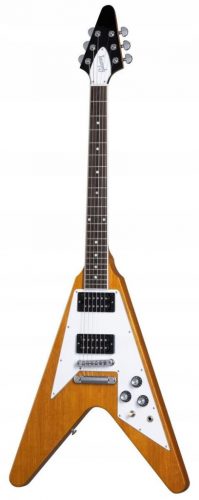  Chitară electrică naturală antică Gibson din anii 70 Flying V + carcasă