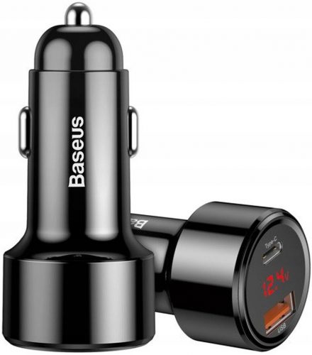  Încărcător auto Baseus PPS QC 4.0 45W 6A USB / USB-C Negru