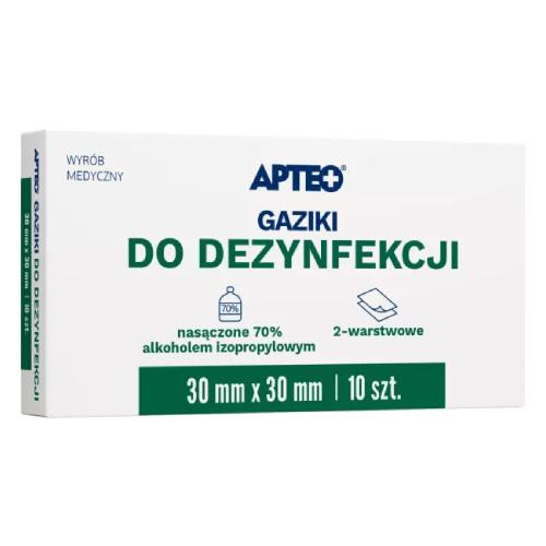  Tampoane de dezinfectare Apteo 32,5 x 30 mm 10 bucati