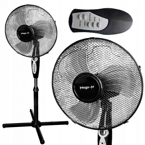  Ventilator de podea Mega-M Ventilator 40 cm negru