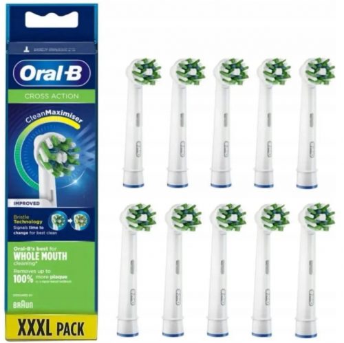  10 capete de periuță de dinți BRAUN ORAL-B cu acțiune încrucișată, albe