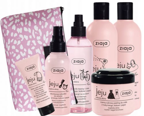  SET DE COSMETICE ROZ ZIAJA JEJU PENTRU ADOLESCENTI CU CADOU GEANT DE COSMETICE