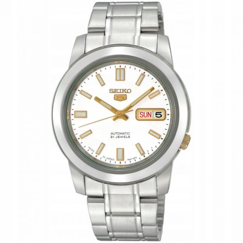  Ceas Seiko 5 Automatic SNKK07K1, argintiu, cadran alb