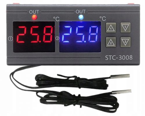  STC 3008 Regulator digital de temperatură cu 2 senzori, relee