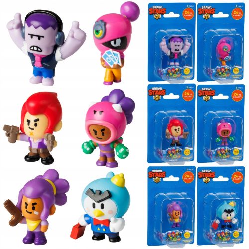  BRAWL STARS SET 6 FIGURI MR P + SHELLY + ROSA + TARA + FRANK + COLT