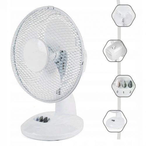  Ventilator de masă Hoist Group FAN DESK FAN 9" 23cm alb