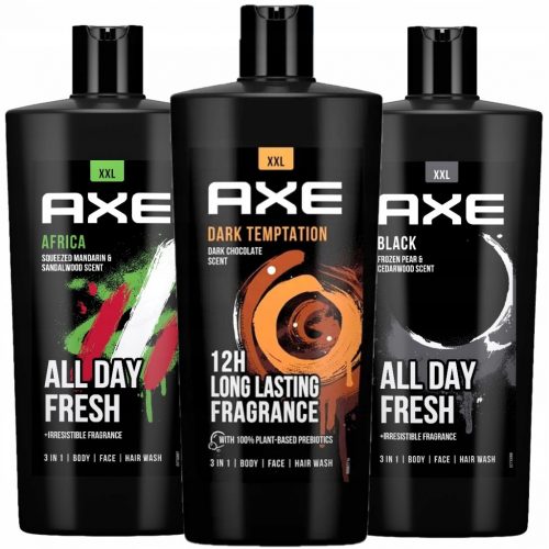  Set mare de geluri de duș Axe Dark Temptation Black și Africa 3x 700ml