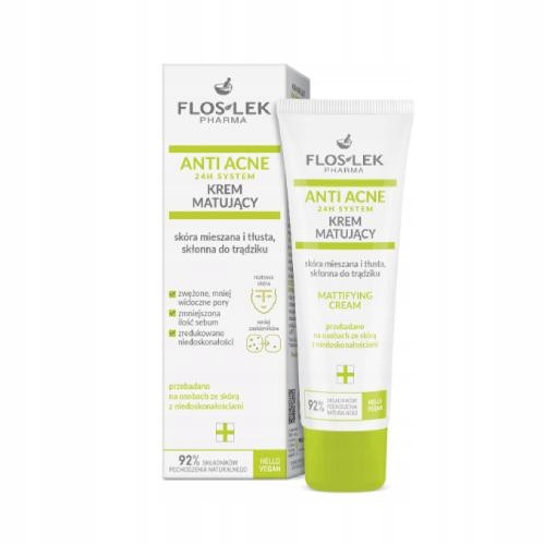  Flos-Lek ANTI ACNE System crema de fata matifianta zi si noapte 50 ml