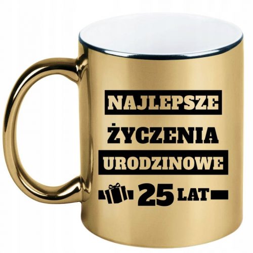  Cadou cană de aur pentru a douăzeci și cinci de ani, 25 de ani + nume, 5