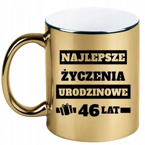  Cadou cană de aur pentru a patruzeci și șasea aniversare, 46 de ani + nume, 5