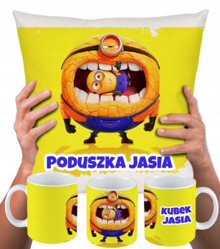  SET PERNĂ MUG DEC DRU MIONIONS MINIONS CADOU DE ANIVERSARE + NUME