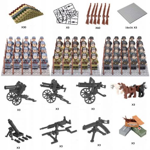  SET MARE DE 60 DE MINIFIGURI MILITARE + ARME LEGO