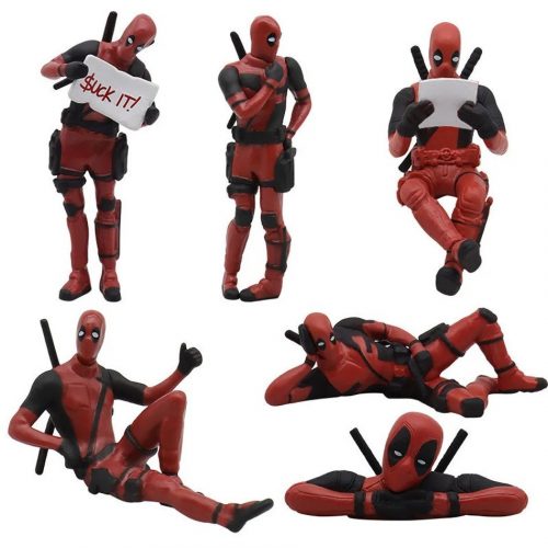  FIGURA DECORAȚIE MARVEL SUPERHERO SUPERHERO DEADPOOL SET DE 6 NOU