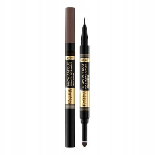  Marker și pudră pentru sprâncene Eveline Cosmetics Brow Art Duo Dark 2 în 1