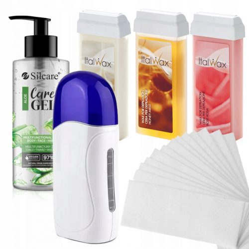  Set de epilare ItalWax HEATER 3x rola de ceara 100ml + GEL STRIPES