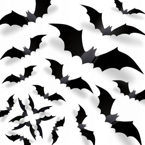  DECORATII DE HALLOWEEN AUTOCOLANT 3D BAT 70 BUC.