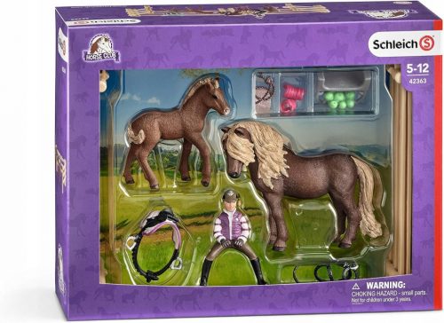  SCHLEICH HORSE CLUB 42363 călăreț cu ponei de Islanda set de cai