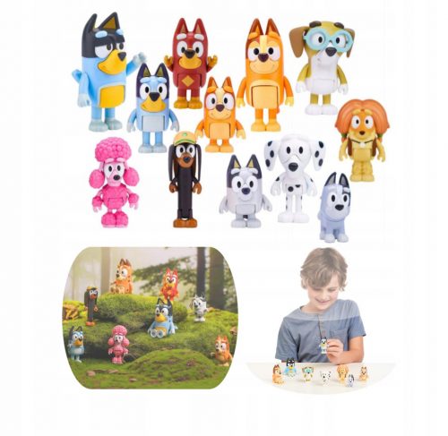  12x FIGURINES BLUEY BINGO Câini Prieteni de familie, Bing Toys, DIN POLONIA