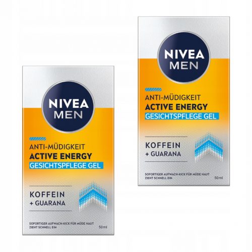  NIVEA MEN ACTIVE ENERGY Gel-crema de fata - barbati cu cafeina 50ml x2