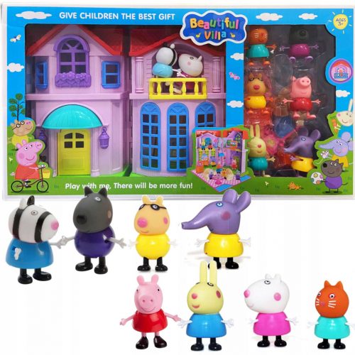  PEPPA PIG HOUSE Set 4 FIGURINE + ACCESORII