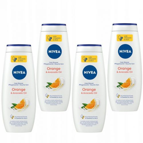  NIVEA ORANGE & AVOCAD OIL Gel de duș îngrijitor pentru femei 500ml x4