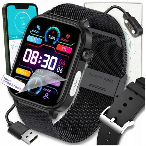  Ceas bărbați ZeeTech Smartwatch Conversații în limba poloneză Măsurarea zahărului ECG