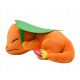  Charmander POKEMON GO MASCOTA LARGE jucărie de plus, 27 cm, dormind sub o frunză