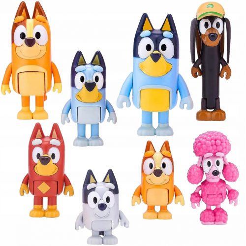  FIGURINE BLUEY CU FAMILIA ALBASTRĂ SET INTEGRAL DE 8 BLUEY & FAMILY