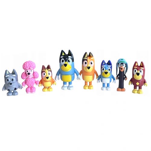  SET DE FAMILIE 8 BUC. FIGURINE BLUEY BINGO + BLUE FRIENDS