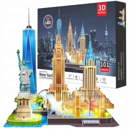  PUZZLE 3D PANORAMA CITY OF YORK NEW YORK LUMINA LED 101 ELEMENTE