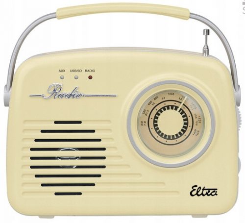  RETRO baterie radio de retea FM MP3 USB SD Eltra Luiza roz