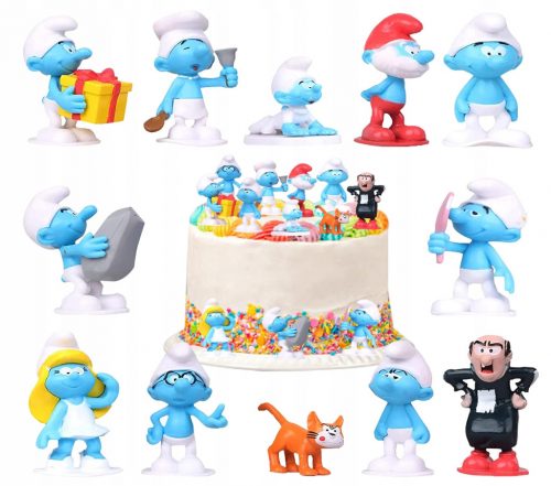  SET CADOU 12 bucăți de figurine de cupcake Smurfs