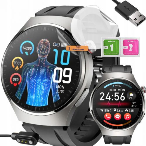 CEAS CARDIO BĂRBAȚI SMARTWATCH MĂSURARE Glicemiei + TEMPERATURĂ