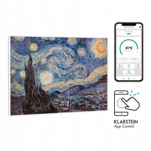  Klarstein Wonderwall Air Art Smart Starry Night încălzitor cu infraroșu 80 x 60 cm 500 W